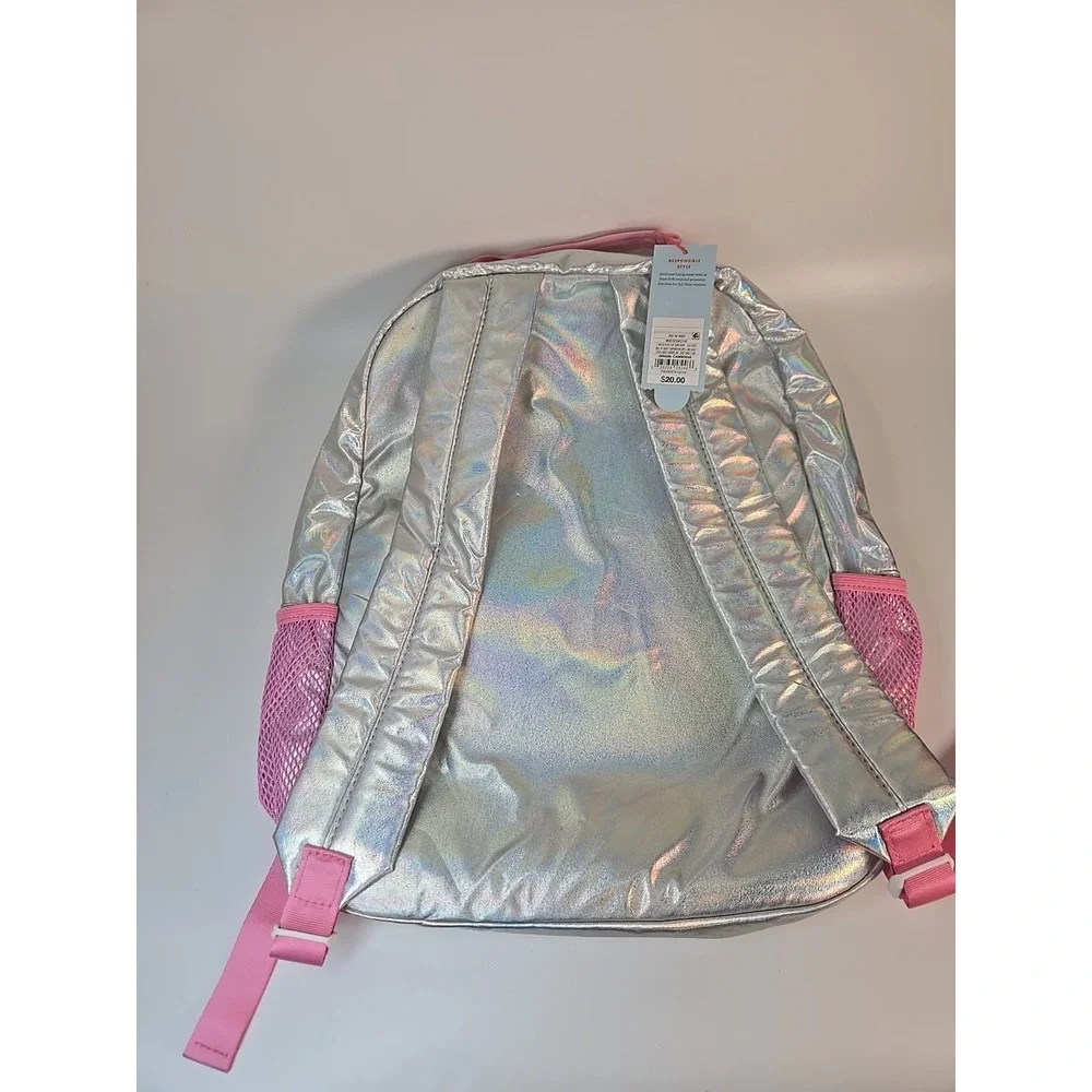 Cat & Jack Kids' 16 Flip Unicorn Backpack Sequins Rainbow Bling NWT